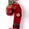 Colgante pequeño de tela tejido navideño estrella navideña calcetín navideño bastón corazón colgante decoración de árbol de Navidad