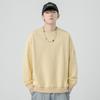 Sudadera sin hombros al por mayor de fábrica para hombre 2025 Primavera y Otoño Nueva Cuello redondo Pulóver Logo estampado Color sólido pesado Estilo de pareja