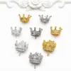 Joyería de Corona Rellena de Oro de 14 Quilates Botones Sencillos Corona Microincrustada Accesorios de Aleación Cuentas Hechas a Mano para Bricolaje Accesorios Exquisitos