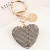 Chaveiro Carro Amor Coração Cravejado de Diamantes Criativo Conjunto de Fone de Ouvido Pingente de Bolsa Etiqueta de Metal com Texto Acessórios para Bolsa
