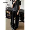 Pantalones Casuales de Alta Gama con Caída Estilo High Street Americano para Hombre 2026 Otoño Pierna Ancha Alargadores de Pierna Rectos Traje Pantalón de Moda