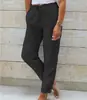 Pantalones casuales de algodón y lino de color sólido con cintura elástica y cintura alta para mujer, nuevos pantalones de comercio exterior transfronterizos europeos y americanos de Amazon Wish 2023