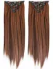 Peluca de mujer europea y americana de pelo largo y liso, juego de 7 piezas de 16 tarjetas, peluca de clip, extensión de pelo para peluca