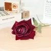 Rosa Redonda Espinhosa de Cabeça Única, Rosa Coroa, Material de Rosa Enrolada para Decoração de Casamento, Flor Artificial para Paisagismo de Loja