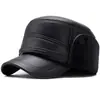 Gorra plana de invierno para hombres de mediana edad y ancianos, para papá y abuelo, a prueba de frío para exteriores, engrosada con forro polar para abrigar, gorra de algodón