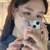 Gafas de sol de alta gama de moda con patillas incrustadas de diamantes, a la moda y con estilo, un imprescindible para un look natural, perfectas para fotografía callejera, iluminan el cutis, Gafas de sol con protección solar L
