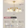 Lámpara de Araña de Sala de Estar de Estilo Francés Personalizada Creativa Media Antigua Crema Cálida Lámpara de Flor Dormitorio Espectro Completo Proyección Lámparas Protección Ojos