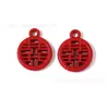Festivos Estilo Chino Rojo Fortuna y Paz Accesorios de Joyería DIY Colgante de Personaje Cadena para Teléfono Móvil Colgante para Llavero
