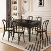 Mesa de comedor y silla de madera maciza estilo antiguo francés, combinación para apartamento pequeño, estilo retro Fangyuan, mesa de comedor plegable, extensible y de doble propósito.
