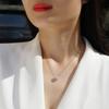 Collar de Diamantes de Plata S925 de Seis Garras Estilo Japonés-Coreano Personalidad Moderna Elegante Swaro Lujo Ligero Cadena para Clavícula para Mujer Estilo Ins