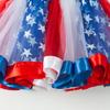 Falda de Estrella con Bandera Nuevo Estilo 2026 para Niñas, Falda Tutú de Malla con Bloques de Color, Ropa Infantil Europea y Americana, Falda Abullonada con Forro