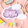 Decoración para Pastel de Cumpleaños Lentejuelas de Colores en Capas Números Toppers Arcoíris Número de Cumpleaños Inserts para Pastel de Primer Cumpleaños Multicolor