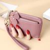 Billetera Pequeña de Mano de Piel de Vacuno de Primera Capa Transfronteriza con Múltiples Ranuras para Tarjetas Llavero Monedero para Monedas Bolso de Mano de Cuero Genuino para Mujeres