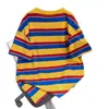 Oferta Especial [Foto Real de Rayas Teñidas en Hilo de Algodón al 95% + Cuello de Sorona + Adorno de Canalé en los Hombros] Talla Extra Grande 150 kg Camisa de Manga Corta a Rayas