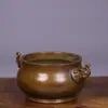 Estufa de Pie con Cabeza de Elefante de Cobre Puro Adornos Artesanales Caseros Interior Antiguo Oficina Estudio Incienso Colección Antigua Regalo
