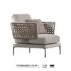 Sofá exterior de mimbre estilo nórdico, adecuado para patios, balcones, áreas de ocio al aire libre, terrazas, salas de estar y invernaderos; un juego de muebles de diseñador