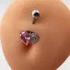 Piercing de Umbigo em Liga de Titânio e Aço Titânio da Amazon com Pingente de Asa Estilo Europeu e Americano, Coração e Desenhos de Cruz para Joias de Body Piercing Transfronteiriças