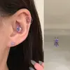 Colección de Pendientes de Hueso del Oído Morado de Ensueño Pendientes de Zirconia Pendientes Planos Espirales de Titanio Médico para el Hélice Pendientes de Hueso del Oído Morados