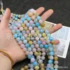 Contas Redondas de Ágata com Padrão de Dragão Colorido Semi-Acabadas para DIY Artesanal de Miçangas Acessórios de Contas Redondas para Joias de Cristal Natural Pulseira