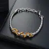 Pulsera de cuerda trenzada colorida de acero de titanio que no se decolora para hombre, pulsera de circón de lujo ligero de nicho de alta gama para mujer, joyería ajustable