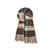 Nova Coleção de Lenços Xadrez Estilo Coreano do Fabricante para Mulheres, Atmosfera de Inverno, Quente, Versátil, Fofo, Cachecol para Pescoço Estilo Faculdade, Transfronteiriço