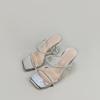 Tacones altos de pedrería 2023 Verano nuevas sandalias para mujer tacón de aguja con estilo socialité sandalias de exterior