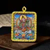 Colgante Thangka de Joyería Estilo Tíbet Ocho Deidades Guardianas Collar Colgante de Aleación Caja Gawu Colgante