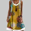 Venda Quente Transfronteiriça Novo Body Feminino Estampa Digital 3D Vestido de Praia Solto Casual Body Vestido Feminino