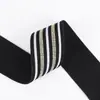 Venta al por mayor del fabricante 4cm banda elástica a rayas de colores, pretina de goma elástica alta de imitación de nylon, accesorios elásticos para prendas en stock