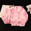 Pijama para Niña Primavera y Otoño Manga Larga Pantalón Largo Estilo Dibujo Animado Lindo Pijama Infantil Ropa de Casa Algodón Nube Conjunto de Dos Piezas