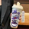 Termo de Pikachu y Gengar de Pokémon, Taza de Agua de Dibujos Animados de Aspecto Elegante con Popote, Botella de Agua Portátil para Estudiantes, Hombres y Mujeres