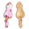 10 Joyería de Aleación con Estampado de Goteo de Aceite para Venta al por Mayor Accesorios Colgante de Gato Lindo Accesorios para Pulsera Llavero Colgante
