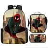 Mochila escolar periférica de Spider-Man para niños y estudiantes de entrega rápida transfronteriza, mochila de hombro, juego de tres piezas