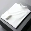 Camiseta interior de terciopelo alemán para hombre 2024 otoño e invierno cuello semi-alto manga larga T-shirt de terciopelo de doble cara prenda superior cálida