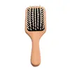 Peine de masaje con cojín de aire de madera, peine cuadrado para peinar el cabello, peine plano grande para salones de peluquería, peine de masaje esponjoso para el cabello