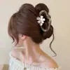 Pinza para el pelo de nube refrescante de verano para mujer 2026 Nuevo estilo Clip de tiburón de perla y flor de alta gama Pasador Accesorio para el cabello para mujer