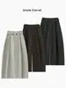 Pantalones de pierna ancha de cintura alta retro nuevos para principios de otoño para mujer, pantalones de traje holgados con temperamento adelgazante, pantalones largos casuales estilo para ir al trabajo