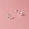 Plata Pura 999 Plata Moda Tendencia Pendientes de Tornillo Mobius Simples Amor Verdadero Eterno Clavo para Hélice Auricular M06223