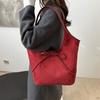 Bolso de Hombro Retro Francés con Lazo Bajo el Brazo Nuevo de Gran Capacidad Casual Tipo Cubo Bolso de Mano de Textura Escarchada para Mujer