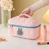 Nuevo Nylon Dopamina Corazón de Melocotón Cuadrado Lindo Corazón de Melocotón Bolsa de Cosméticos Gran Capacidad Lavado Dopamina Portátil Viaje