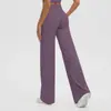 Pantalones de Yoga Transfronterizos Europeos y Americanos Cintura Alta Pierna Recta Sueltos Adelgazantes Pierna Ancha Ropa de Yoga Deportiva Exterior Fitness para Mujer