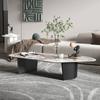 Mesa de centro irregular estilo italiano con placa de roca, moderna, sencilla, famosa en Internet, para apartamentos pequeños, sala de estar, hogar, mesa ligera, de lujo, creativa y de forma especial.