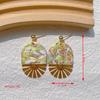 Pendientes de cerámica blanda de polímero hechos a mano, de color verde primavera, con diseño de nicho para mujer, al por mayor.