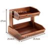 Estante de Almacenamiento de Frutas y Verduras de Madera Maciza Dos Capas Encimera de Cocina Cesta para Pan de Verduras Simple Estante de Almacenamiento de Snacks Cesta de Almacenamiento de Artículos Varios