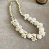 Collar de doble capa con cuentas acrílicas transfronterizo europeo y americano, cadena para la clavícula de lujo ligero de alta gama, joyería de estilo étnico vintage al por mayor