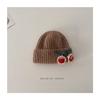 Novo Gorro de Lã Quente Estiloso de Morango de Inverno para Meninos e Meninas