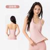Top Esportivo Regata com Decote U para Mulheres com Bojo, Costas Nuas Sexy para Fitness, Roupas de Pilates Yoga Hipoalergênicas na Cor Nude