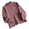 Camiseta Básica de Veludo Outono e Inverno para Crianças Meninos e Meninas com Forro de Lã Gola Meia-alta Roupas de Outono Roupa Íntima de Manga Longa para Crianças Grandes Top Quente