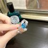 Anillo de Huevo de Ganso Tesoro de Color Brillante Zafiro para Mujer Chapado en Oro de 18 Quilates Circonita Multifacética Diamante Completo Índice Dedo Anular Joyería de Lazo