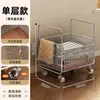 Cesta de Ropa Sucia para Uso Doméstico, Alto Valor Estético, Lujo Ligero, Gran Capacidad, Estante de Almacenamiento por Capas, Carrito de Almacenamiento Móvil